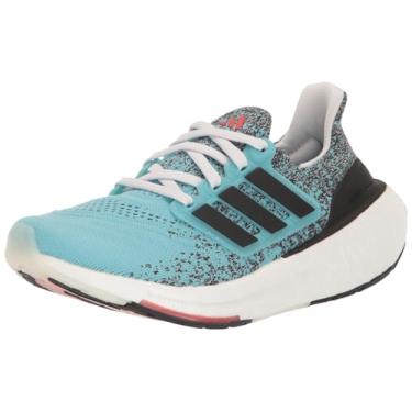 Imagem de adidas Tênis unissex adulto Ultraboost Light, Azul-marinho claro/preto/vermelho brilhante, 19 Women/18 Men