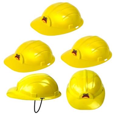 Imagem de Kit 5 Capacetes de Construção Obras para Festa Infantil Crianças e Adultos Chapéu de Construtor Aniversário Lembranças