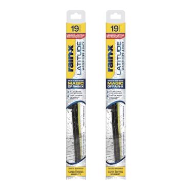 Imagem de Rain-X 810169 Latitude 2 em 1 lâminas de limpador de para-brisa, limpadores de para-brisa de 48 cm (pacote com 2), lâminas de substituição automotiva do limpador de para-brisa com fórmula patenteada Rain-X