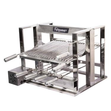 Imagem de Churrasqueira Elevatória Fast Gourmet com Kit Giratório Elétrico, 4 Espetos e Grelha Parrilha EGKG04