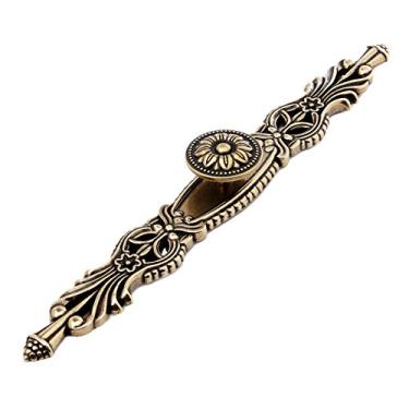 Imagem de Mgoodoo 5 peças de puxadores com placa, puxadores de armário de bronze antigo de 26 cm, puxadores vintage para gaveta, móveis, porta, quarto, cozinha, armário, com 15 parafusos