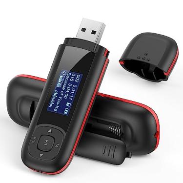 Imagem de AGPTEK Leitor de MP3 USB Stick U3, reprodutor de música de 40 GB, suporta bateria AAA substituível, gravação, rádio FM, expansível até 128 GB