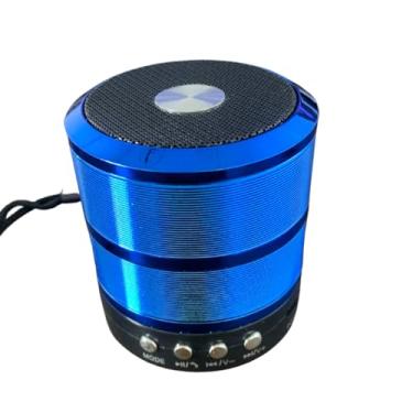 Imagem de Caixinha de Som Usb Portátil Com Bluetooth Entrada P2 Preto Mini Rádio Cor Azul