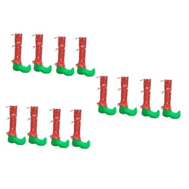 Imagem de HOMSFOU 12 Peças Decoração De Mesa De Natal Capa De Perna De Cadeira De Papai Noel Tampas De Perna De Banquinho Lembrancinhas De Festa De Natal Decoração De Mesa De Jantar Capas De Perna