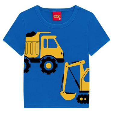 Imagem de Camiseta Infantil Masculino Manga Curta Em Meia Malha Truck Kyly - Kyl