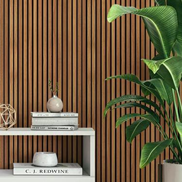 Imagem de Papel de Parede Adesivo Ripas de Madeira Natural Rolo 10m Autocolante