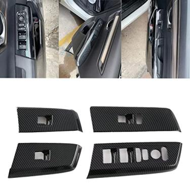 Imagem de APEXRA Painel de elevação de vidro para porta de carro, para acessórios de carro Honda CRV 2023, protetor de estilo adesivo de peças automotivas (fibra de carbono)