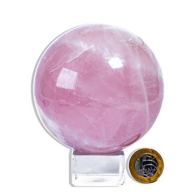Imagem de Esfera Quartzo Rosa Pedra Bola Natural 9,6cm 1,34Kg Classe A - Cristai