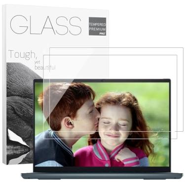 Imagem de Pacote com 2 películas protetoras de tela universal para laptop de 15,6 polegadas de vidro temperado compatível com HP/Dell/Acer/ASUS/Samsung/Lenovo/MSI/Toshiba/LG/Razer Blade tela de proporção 16:9,