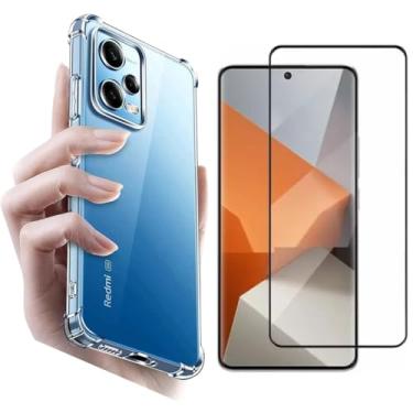 Imagem de Kit Capa Capinha Case Anti Impacto e Película De Vidro 3D 9D Compatível Com Xiaomi Redmi 12 4G 5G