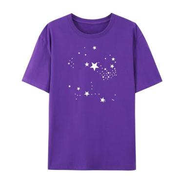 Imagem de Camiseta masculina e feminina Sky Stars Graphics Shirt, Roxa, G