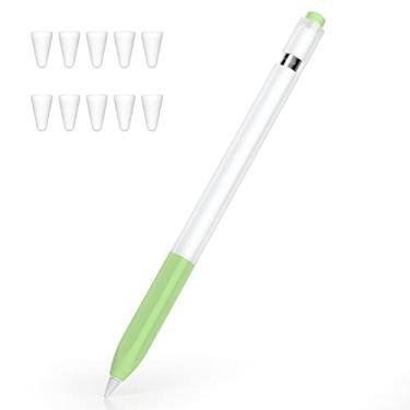 Imagem de Joosko Compatível com Apple Pencil 1ª geração, capa de silicone antiderrapante, [com 10 capas de ponta de silicone] para Apple Pencil de 1ª geração (Matcha)