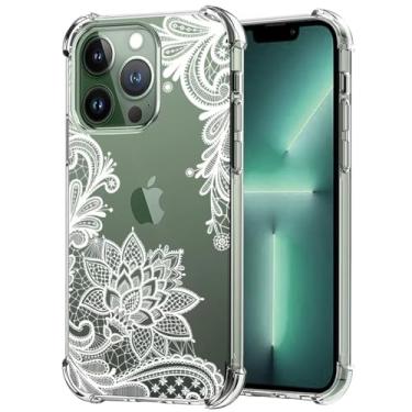 Imagem de Sidande Capinha de Celular, Capa para iPhone 13 Pro de 6,1 polegadas Apple 13 Pro para meninas e mulheres, capa protetora fina de TPU flexível e floral transparente Mandala