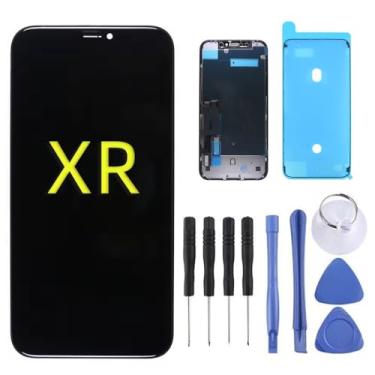 Imagem de Para iPhone XR 6,1 polegadas com montagem de moldura digital 3D Touch Kit de substituição de tela LCD Modelos compatíveis A1984, A2105, A2106, A2107, A2108 com kit de ferramentas de reparo cola à