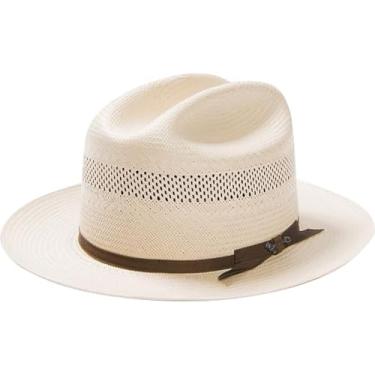 Imagem de Stetson Chapéu de cowboy masculino Open Road 10X ventilado de palha, torrada - 7 3/4