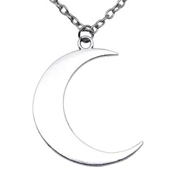 Imagem de Colar Meia Lua Crescente Minguante Unissex