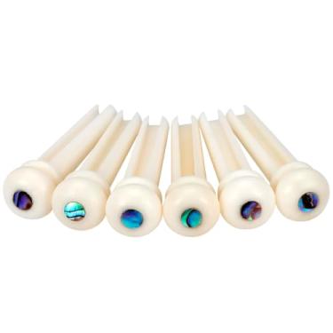 Imagem de Kit Com 6 Pinos De Plástico Trava Cordas Com Abalone Para Violão Aço