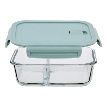 Imagem de POTE HERMÉTICO COM 2 DIVISOES VIDRO TEMPERADO 1L 21x16x7cm MARMITA