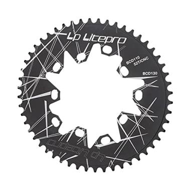 Imagem de Colaxi Anel de corrente de bicicleta 130BCD 52T - bicicleta de anel de corrente de liga de alumínio redondo para corrente de velocidade, 52T