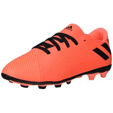 Imagem de adidas Tênis de futebol masculino Nemeziz 19.4 Firm Ground, Coral/preto/vermelho glorioso, 1.5 Little Kid