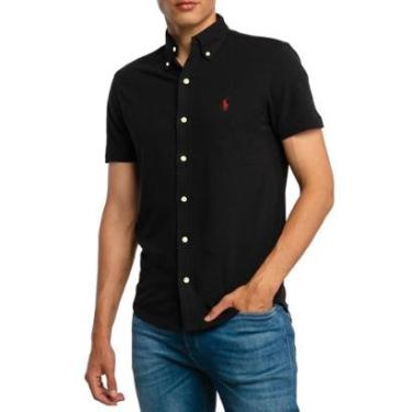 Imagem de Camisa Ralph Lauren Manga Curta Oxford Red Logo Preta-Masculino
