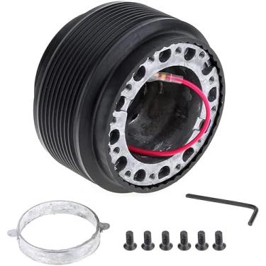 Imagem de DriSentri Adaptador de cubo de volante, alumínio e plástico para carro, kit Boss de volante de liberação rápida, adaptador de cubo de corrida com 6 parafusos adequado para TOYOTA