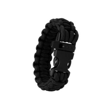 Imagem de Guepardo, Pulseira de Sobrevivência, Paracord Survival Pro, Com Apito, Resistente e Versátil, Ideal para Situações de Emergência, Durável, Multiuso, Preto