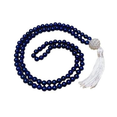 Imagem de Japamala 108 Contas Pérola Azul Marinho 8mm Meditação Colar