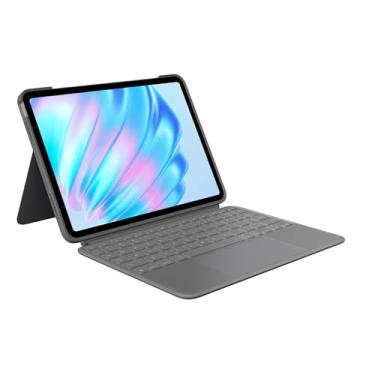 Imagem de Capa com Teclado Logitech Combo Touch iPad Air 11" (5ª geração - 2022), Teclado Retroiluminado Destacável com Suporte, Touchpad Integrado Click-Anywhere e Carregamento via Smart Connector - Cinza