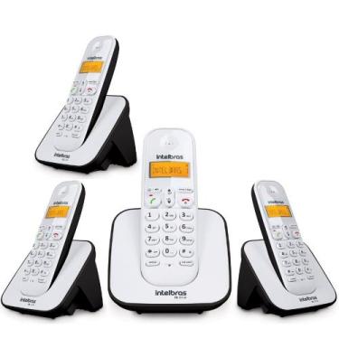 Imagem de Kit Telefone TS 3110 Intelbras e 3 extensão Data Hora Alarme