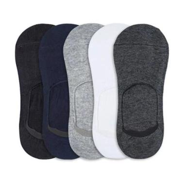 Imagem de Kit Com 05 Pares De Meias Femininas Em Algodão Cano Curto Invisível Co