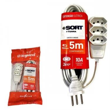 Imagem de Extensao Daneva Sort 2 Polos + Terra Pp 0,75Mm Gelo - 5M - 1780, Branc