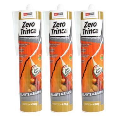 Imagem de Kit 3 Selante Acrílico Para Trincas e Fissuras Zero Trinca 420G - DRYL