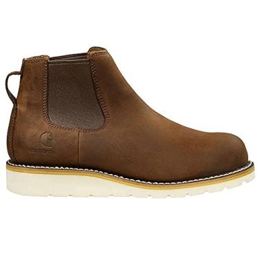 Imagem de Carhartt Men's Wedge 5" Chelsea Pull-On Steel Toe FW5233-M Boot, DARK BISON OIL TANNED, 9.5