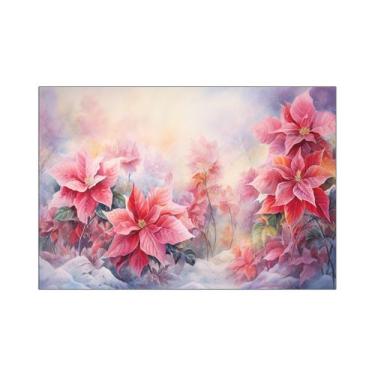 Imagem de Fundo Fotográfico 2,20 x 1,50 - Natal Pintura Flores Poinsétia 173 - V