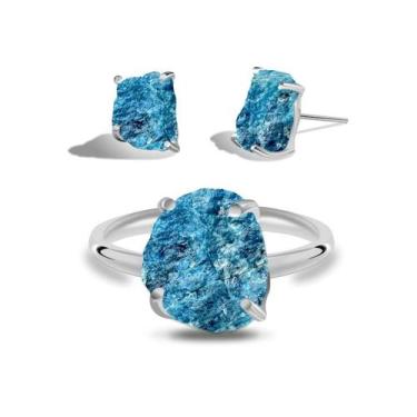 Imagem de Conjunto de Apatita - Cristal Natural, Prata 925