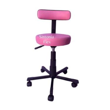 Imagem de Cadeira Mocho Potogolo Base Em Aço E Rodizios Corano Rosa - Sintonia F