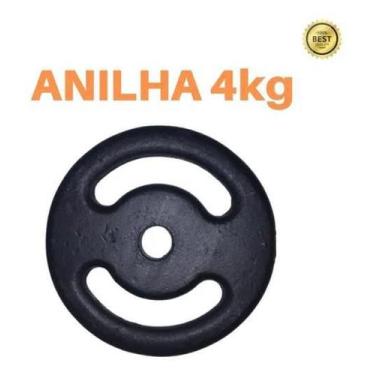 Imagem de Anilha 4Kg Super Premium Ferro Fundido Pintada Academia/Casa - Anilhas