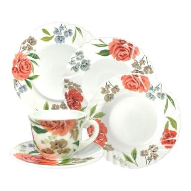 Imagem de Aparelho De Jantar E Chá Veneza Florido Opaline 20 Peças - Fratelli, A