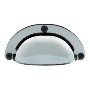 Imagem de Puxador Móveis Retrô Concha Metal Pequena Colonial Cromado - Speed Pux