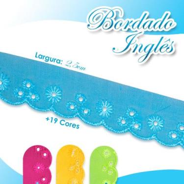Imagem de Bordado Inglês - Rolo Com 13,7 Metros - Azul Turquesa - Nº:199 - Ctl61