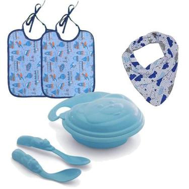 Imagem de Kit Acessórios Bebê 4 Peças Bandana Babador e Kit Papinha - Koala Baby