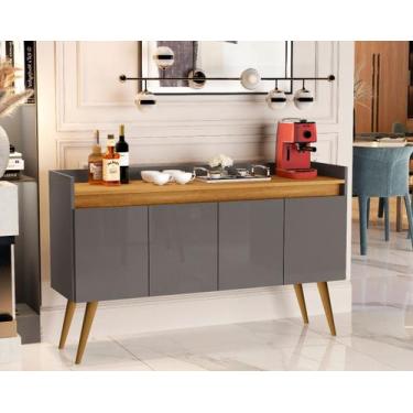 Imagem de Aparador Buffet Prime 4 Portas Luxo Pés Palito - Cores Diversas - MJM 