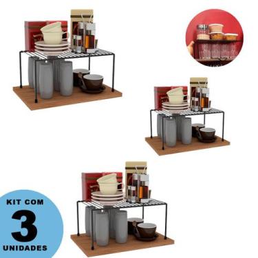 Imagem de Organizador para Cozinha Prateleira Médio Aramado Pintura Epóxi - DiCa