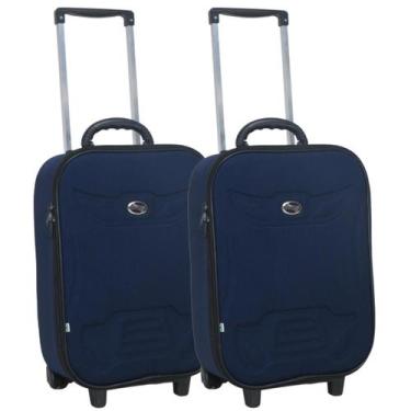 Imagem de Kit 2 malas de viagem pequena de bordo forrada semi-rígida grotaferrat