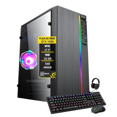 Imagem de Pc Gamer Dante I7 7ºger. Gtx1650 32gb Ssd480gb teclado,mouse - Intel