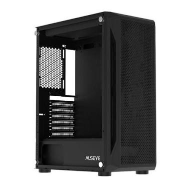 Imagem de Gabinete Gamer Alseye Cystal, Mid-Tower, Lateral de Vidro, Preto, CYST