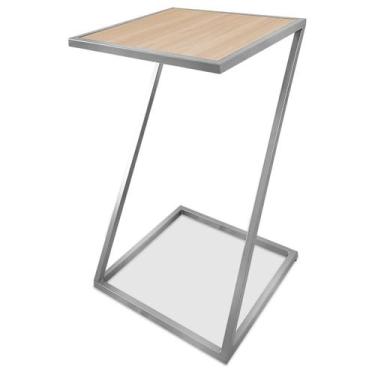 Imagem de Mesa De Canto Modelo Industrial Lateral em Z Sieger Decoração Para Sal
