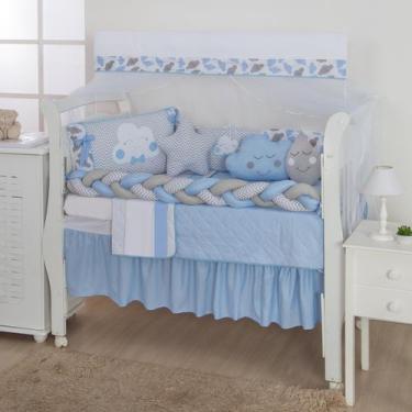 Imagem de Kit Berço  Americano Trançado Chuva De Amor 12pçs Menino Azul - Beatri