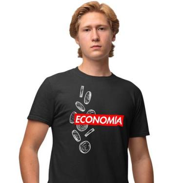 Imagem de Camisa Camiseta Masculina Estampada Economia Supreme 100% Algodão Fio 